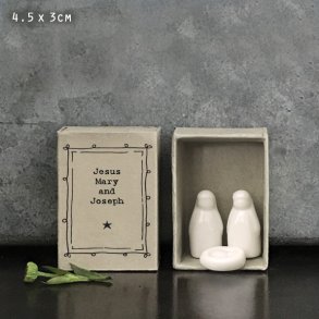 Julekrybbe i eske - Jesus, Mary and Joseph