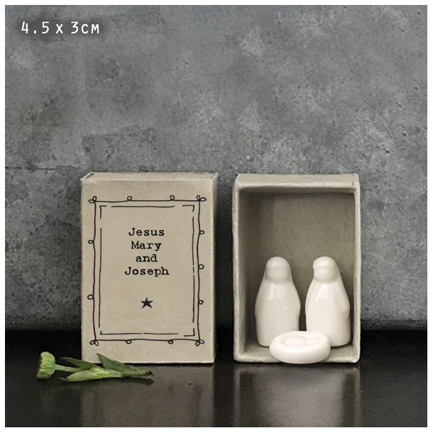 Julekrybbe i eske - Jesus, Mary and Joseph