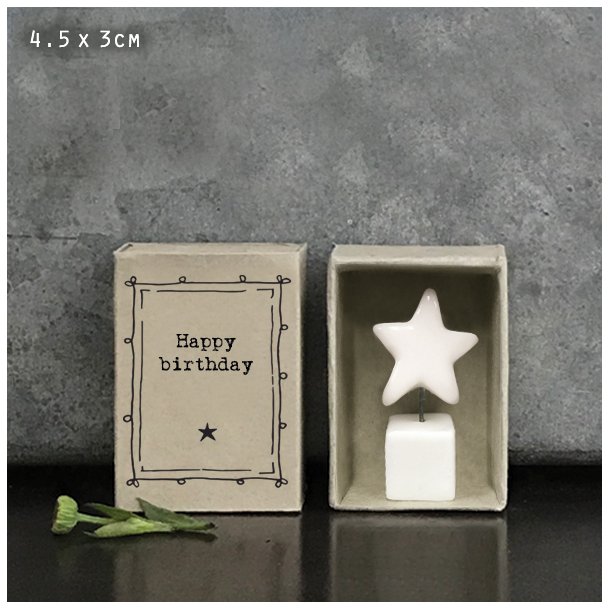 Stjerne i eske - Happy birthday
